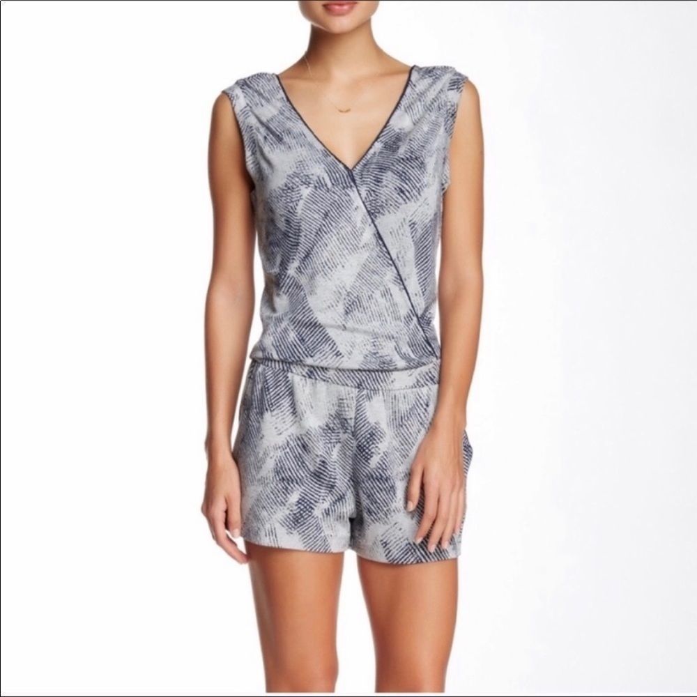 Tart Gray Print Romper - worn 2x - perfect condition.